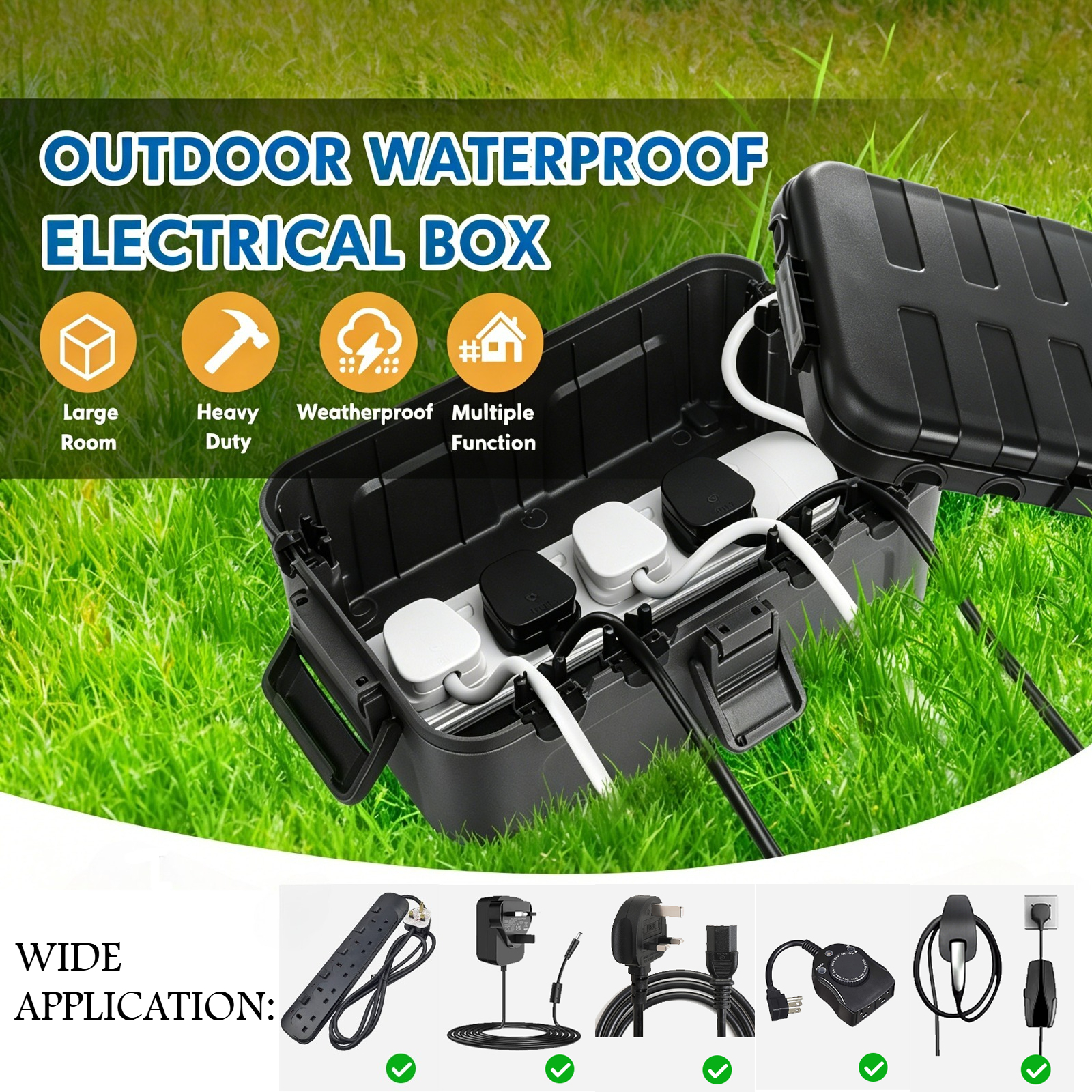 Outdoor Power Strip With Cover - Restmo Large Outdoor Electrical Box Waterproof