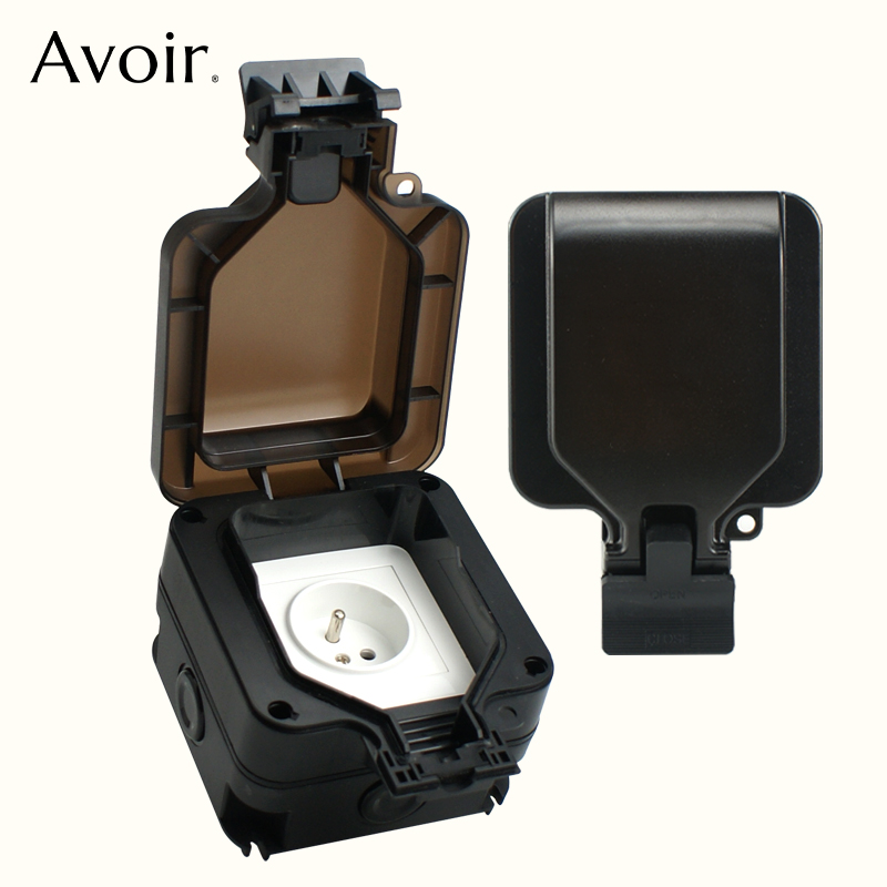 Outdoor Power Inlet Box - Avoir IP66 Wall Waterproof Socket Single