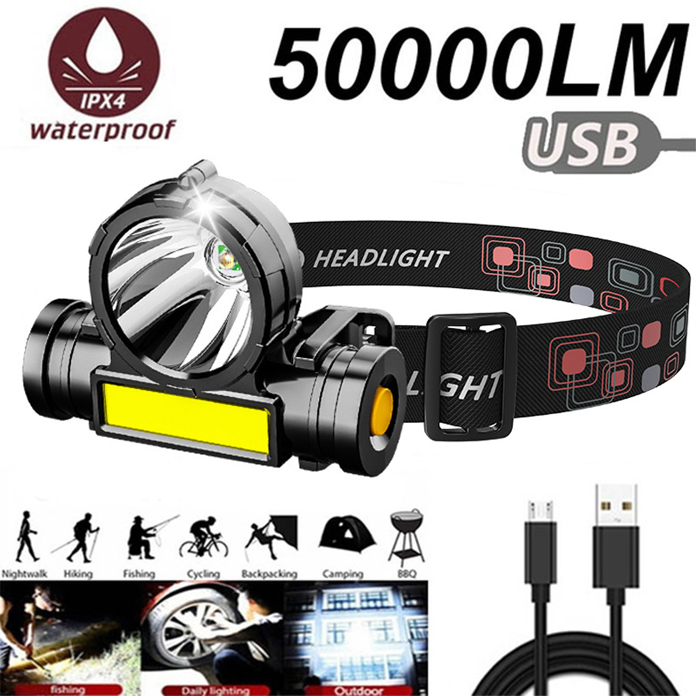 Outdoor Power Head - USB LED Rechargeable COB Headlamp 1200mA