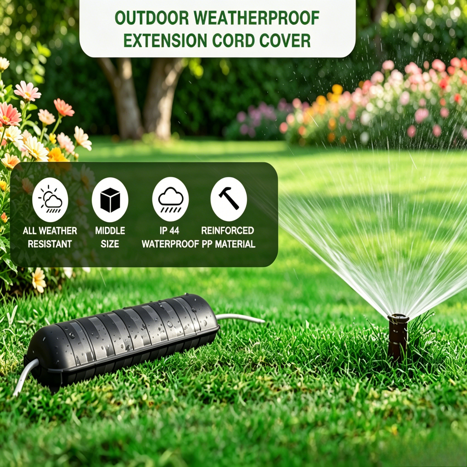 Outdoor Power Inlet Box - Outdoor Extension Cord Safety Cover for