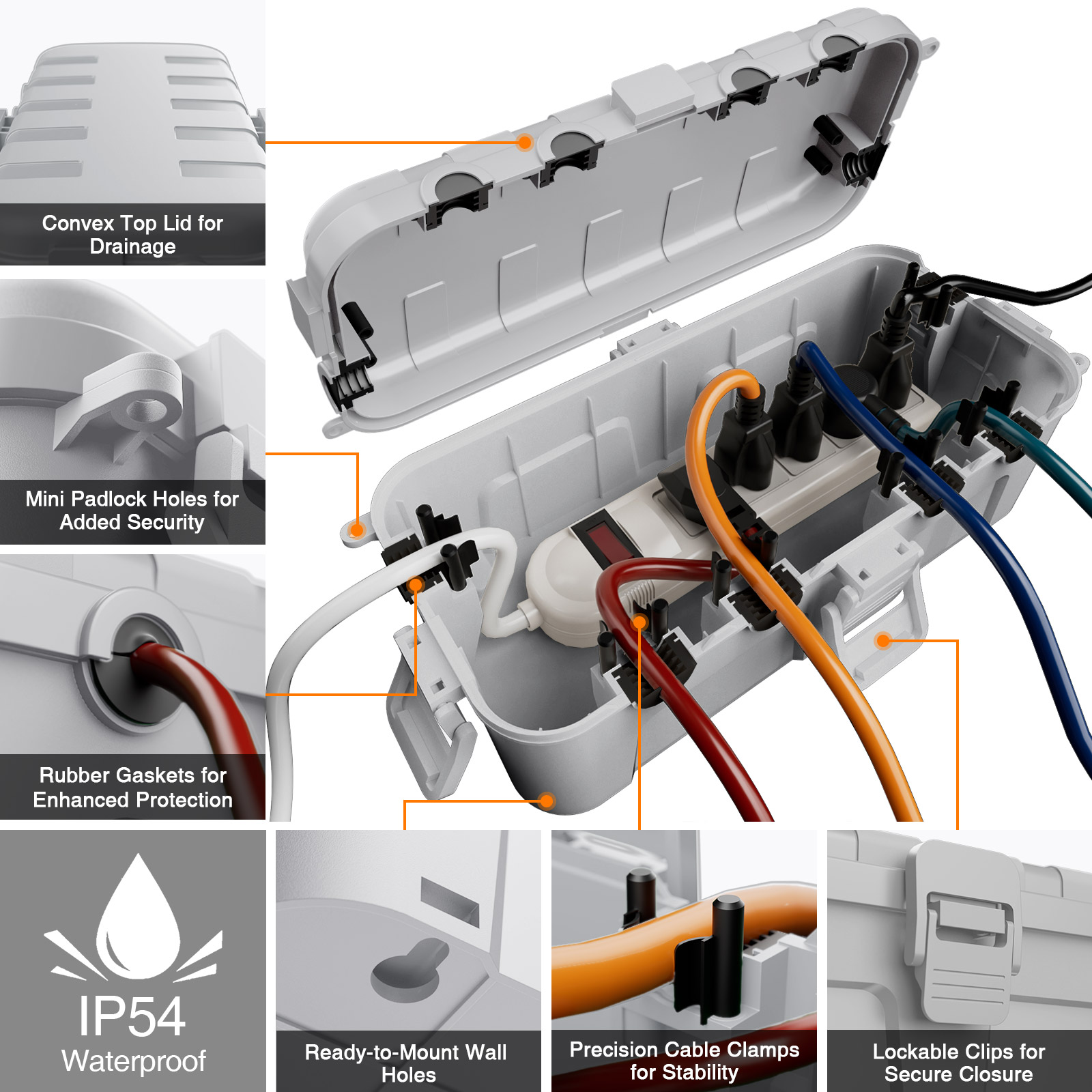 Waterproof Outdoor Electrical  - Outdoor Power Strip With Cover 리뷰 및 가격