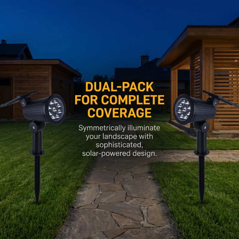 2PCS Solar Powered LED Spotlig - Outdoor Power Outlet Solar 리뷰 및 가격