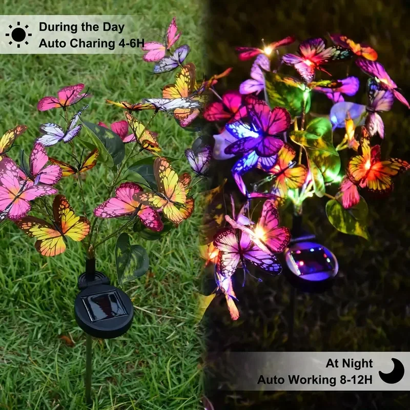 Solar LED Butterfly Garden Lig - Outdoor Power Outlet Solar 리뷰 및 가격
