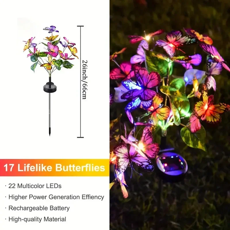 Solar LED Butterfly Garden Lig - Outdoor Power Outlet Solar 리뷰 및 가격