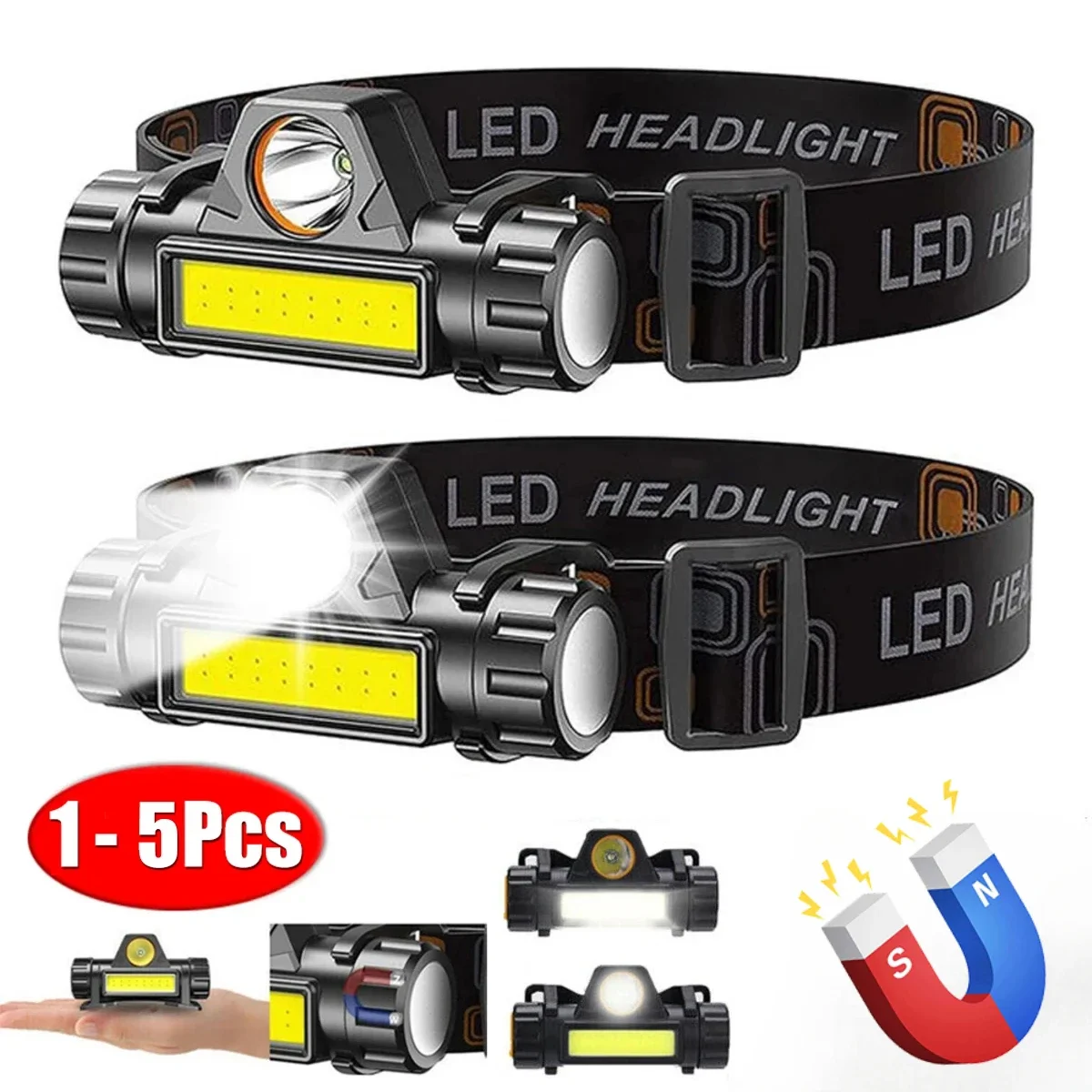 1-5PCS Rechargeable COB LED He - Outdoor Power Head 리뷰 및 가격
