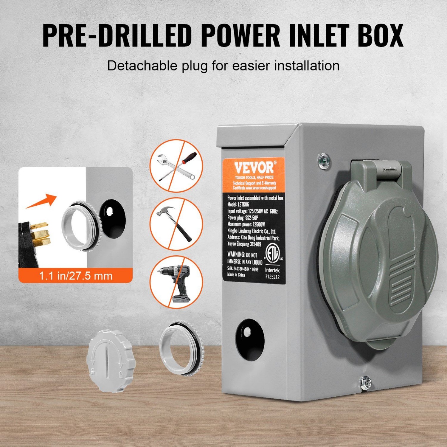 50A 15FT Generator Cord & Powe - Outdoor Power Inlet Box 리뷰 및 가격