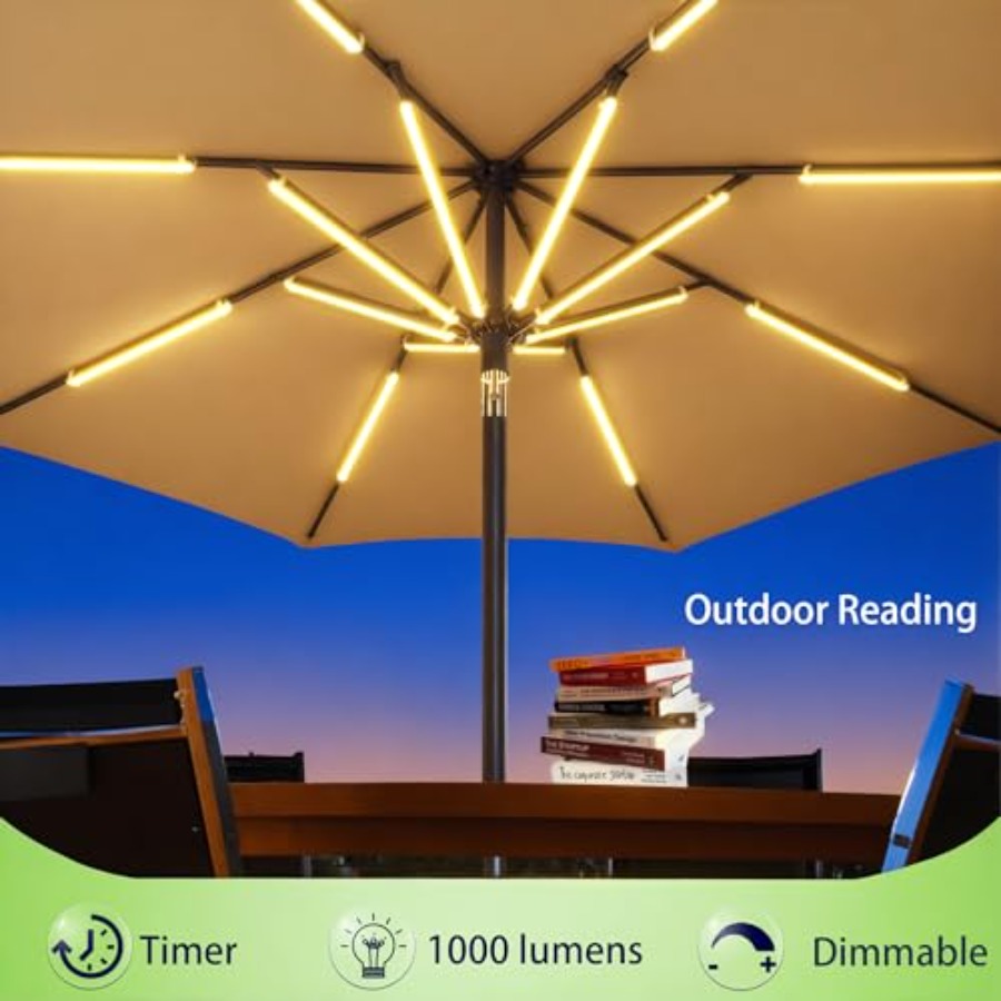 Outdoor Patio Umbrella Lights, - Outdoor Power Outlet Solar 리뷰 및 가격
