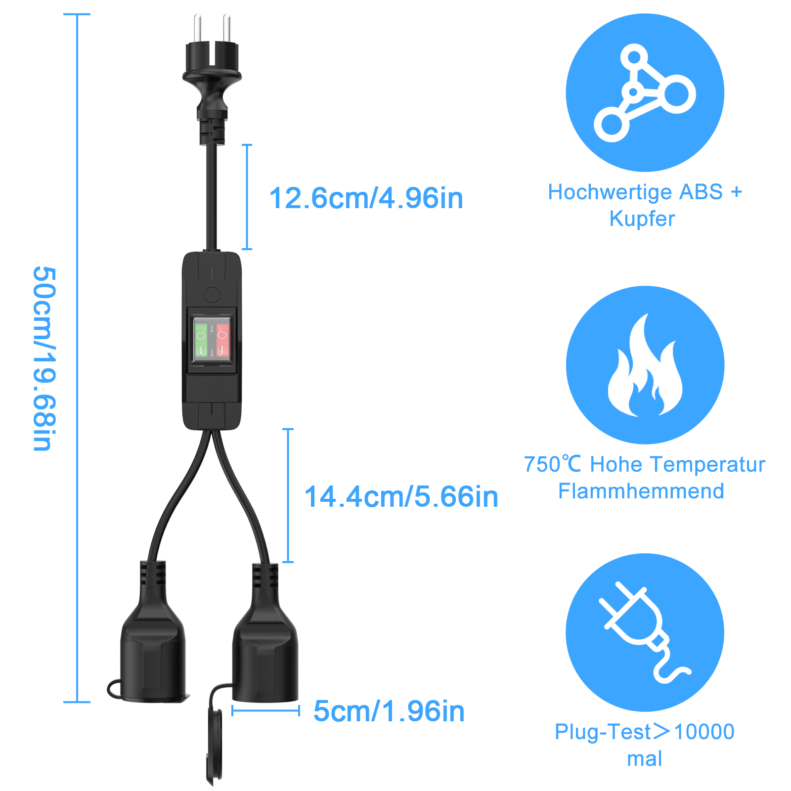 Double Plug Extension Cable 2  - Outdoor Power Inlet Box 리뷰 및 가격