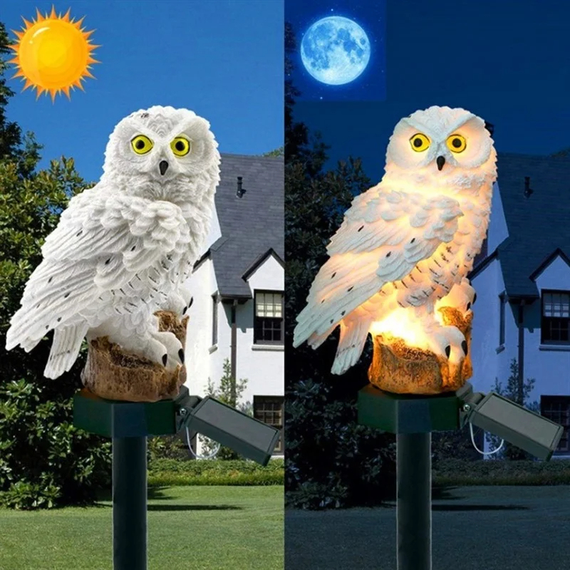 Solar Owl Statue Garden Light  - Outdoor Power Outlet Solar 리뷰 및 가격