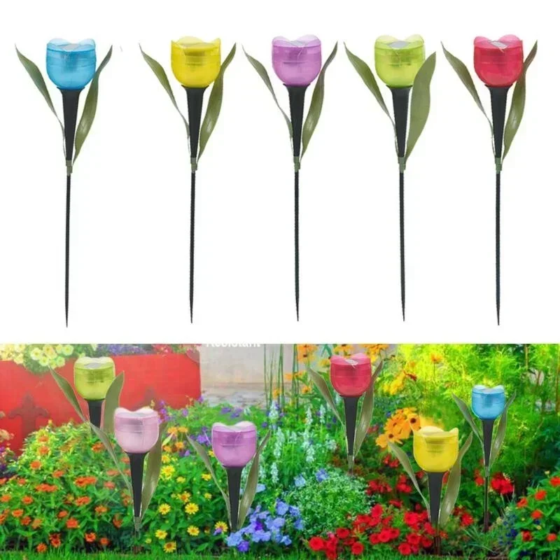 1Pcs Garden Tulip Flower Shape - Outdoor Power Outlet Solar 리뷰 및 가격