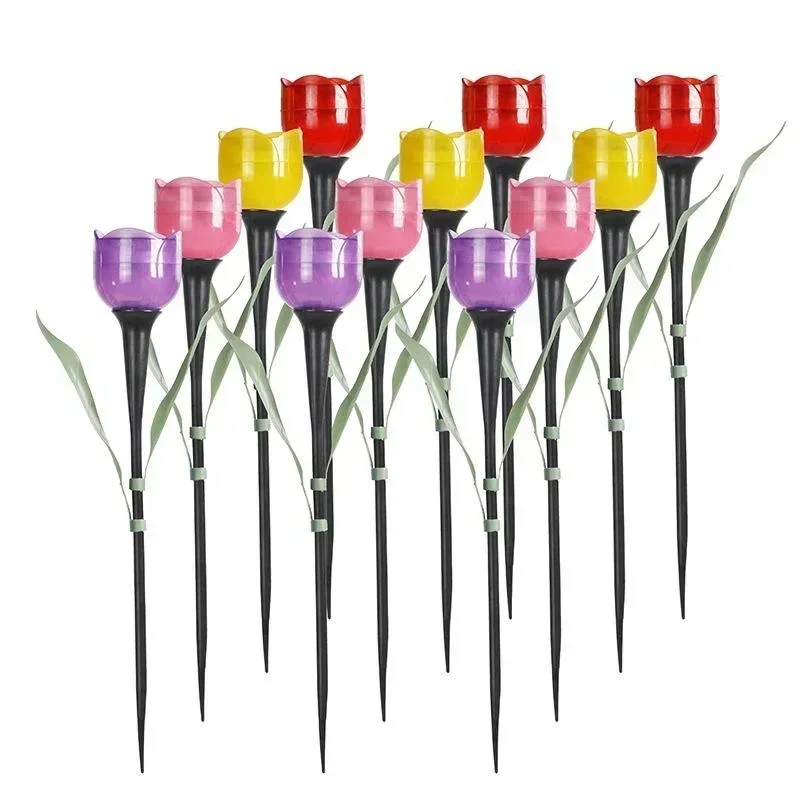 1Pcs Garden Tulip Flower Shape - Outdoor Power Outlet Solar 리뷰 및 가격