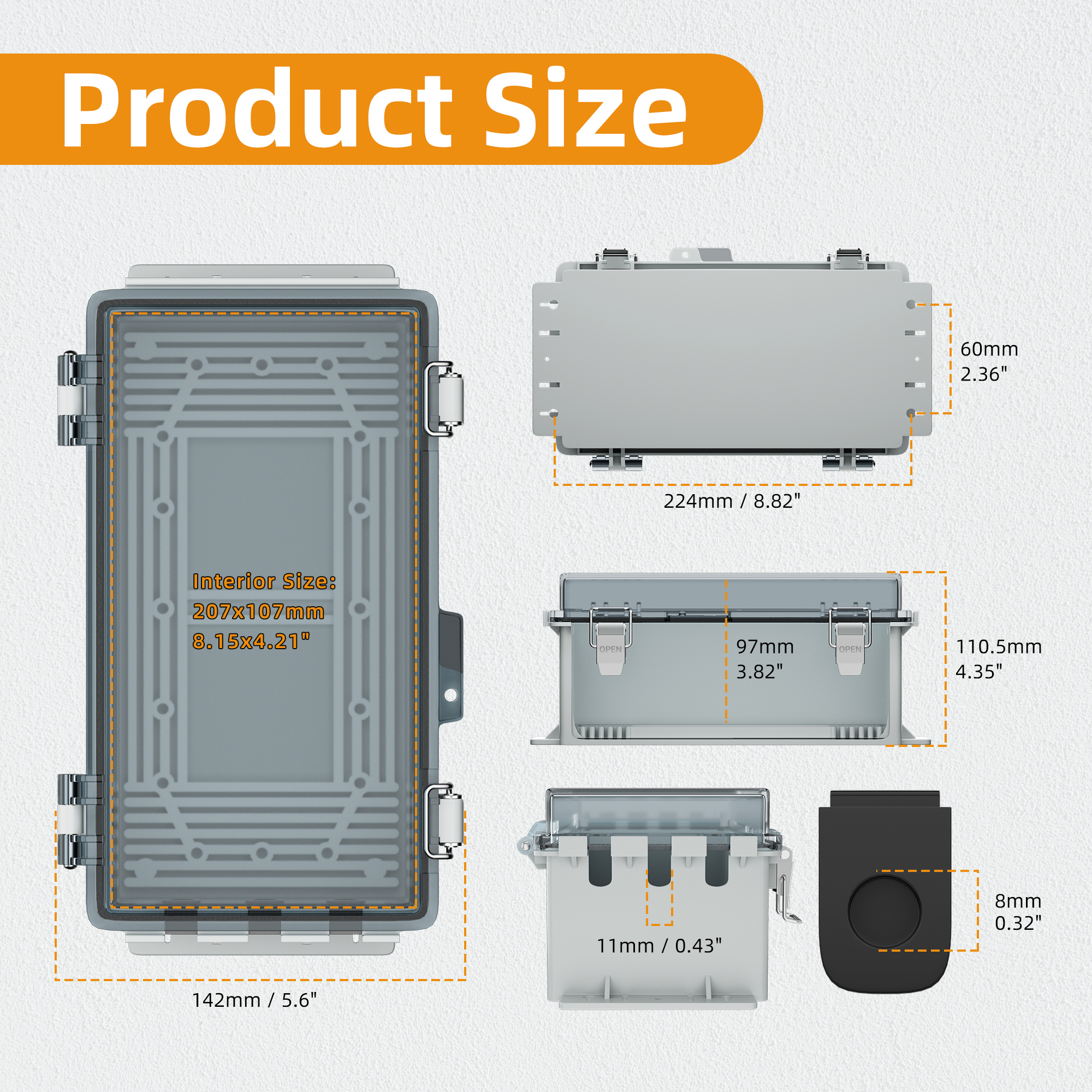 DaierTek 9x5x4.3“ Outdoor Exte - Outdoor Power Strip With Cover 리뷰 및 가격
