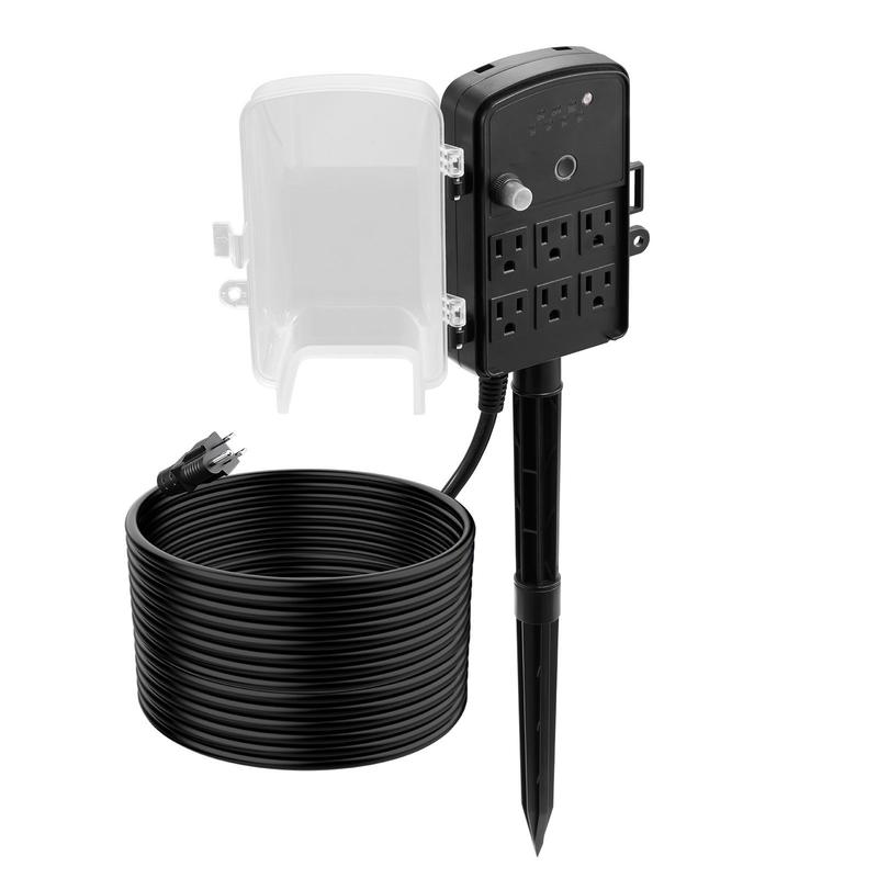 Outdoor Power Stake, 50FT Exte - Outdoor Power Strip With Cover 리뷰 및 가격