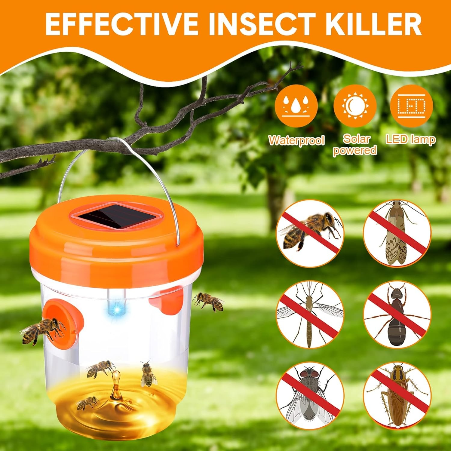 1-6PCS Solar Wasp Trap Waterpr - Outdoor Power Outlet Solar 리뷰 및 가격